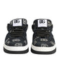 Blue Cotton Denim Logo Low Top Sneakers Shoes