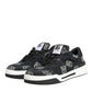 Blue Cotton Denim Logo Low Top Sneakers Shoes