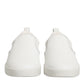 White Leather Low Top Slip On Sneakers Shoes