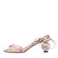 Pink Embellished Leather Ball-Heel Sandals  Shoes