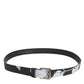 Multicolor PVC Floral Silver Buckle Men Belt