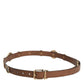 Brown Leather Gold Silver Coin Buckle Belt