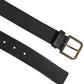 Black Leather Metal Buckle Classic Men Belt