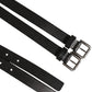 Black Double Strap Leather Silver Buckle Belt