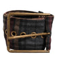 Plaid Fabric Logo Plate Brass Buckle Belt