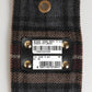 Plaid Fabric Logo Plate Brass Buckle Belt