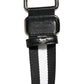Black White Striped Metal Buckle Men Belt