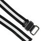 Black White Striped Metal Buckle Men Belt