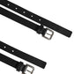 Black Double Strap Leather Gold Buckle Belt