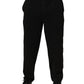 Black Cotton Blend Logo Waistband Trouser Pants