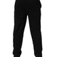 Black Cotton Blend Logo Waistband Trouser Pants