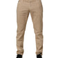 Beige Cotton Skinny Regular Men Denim Jeans