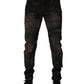 Black Cotton Skinny Tattered Men Denim Jeans