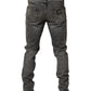Gray Cotton Stretch Slim Fit Men Denim Jeans