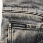 Gray Cotton Stretch Slim Fit Men Denim Jeans