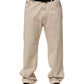 Beige Cotton Straight Denim Trouser Jeans