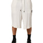 White Cotton Logo Plaque Men Bermuda Shorts
