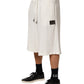 White Cotton Logo Plaque Men Bermuda Shorts