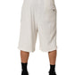 White Cotton Logo Plaque Men Bermuda Shorts