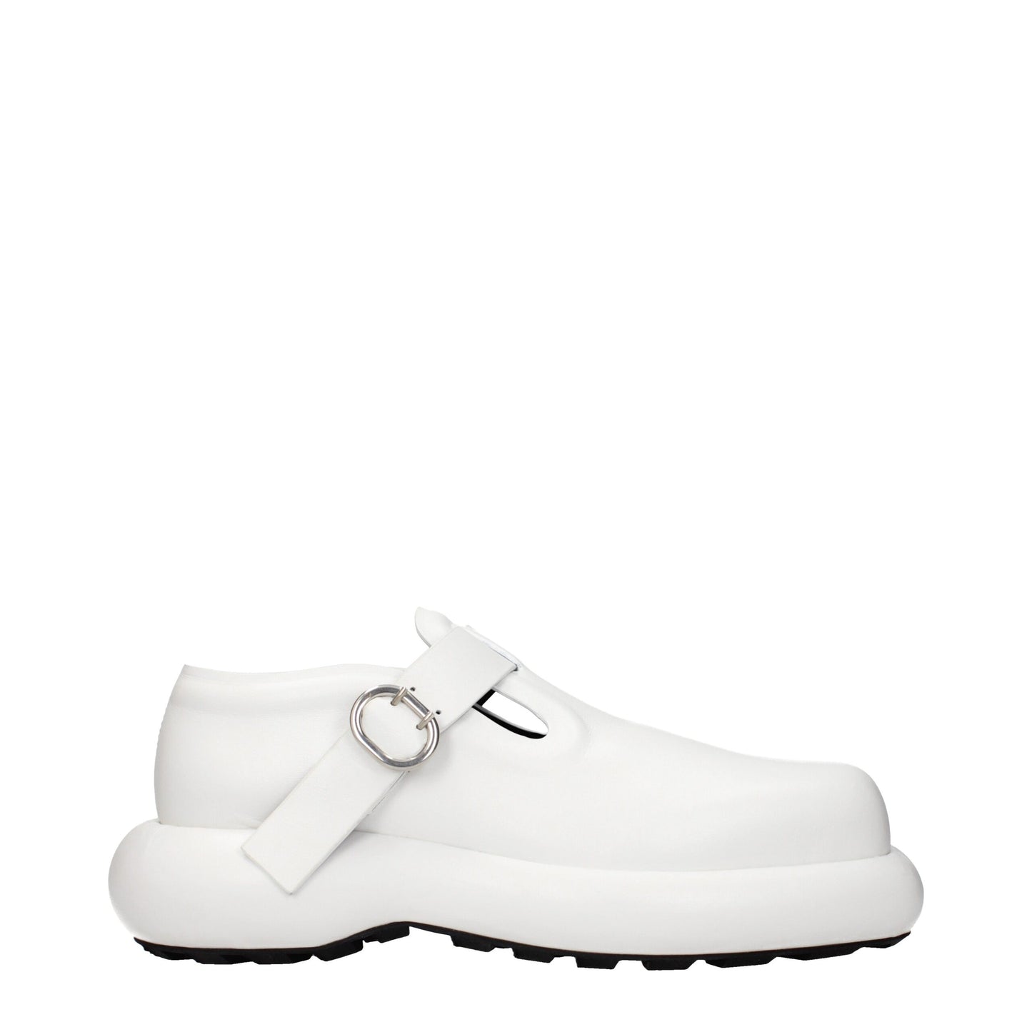 White Leather Slip-On Loafers