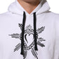 White Sacred Heart Hooded Sweatshirt Sweater