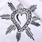 White Sacred Heart Hooded Sweatshirt Sweater