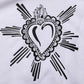 White Sacred Heart Hooded Sweatshirt Sweater