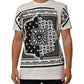 White Cotton Logo Bandana Print Men T-shirt