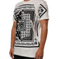 White Cotton Logo Bandana Print Men T-shirt