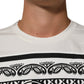 White Cotton Logo Bandana Print Men T-shirt