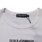 White Logo Print Cotton Crew Neck Men T-shirt
