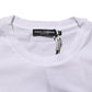 White Logo Print Cotton Crew Neck T-shirt