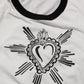 White Sacred Heart Cotton Crew Neck T-shirt