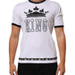 White Cotton Crown King Embroidery T-shirt