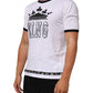 White Cotton Crown King Embroidery T-shirt