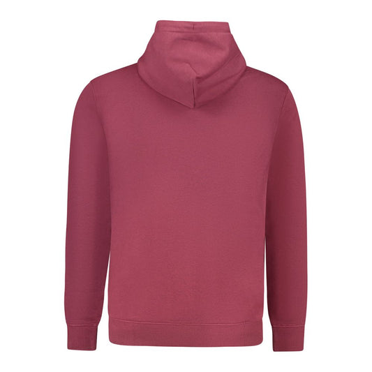Red Cotton Men's Sweatshirt with Hood