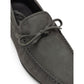 Gray Nubuc Leather Moccassin