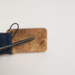Blue Leather Classic Metal Logo Buckle Belt