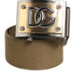 Military Green Nylon Logo Metal Buckle Belt