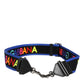 Black Blue Colorful Lettering Bag Handle Shoulder Strap