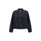 Blue Fleece Wool Bomber