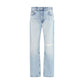 Light Blue Cotton Straight-Leg Jeans
