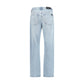 Light Blue Cotton Straight-Leg Jeans