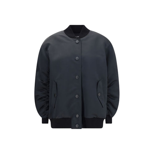 Black Polyester Bomber