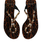 Black Crystals Flats Sandals Beachwear Shoes