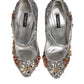 Silver Sequin Crystal Mary Janes Pumps Shoes