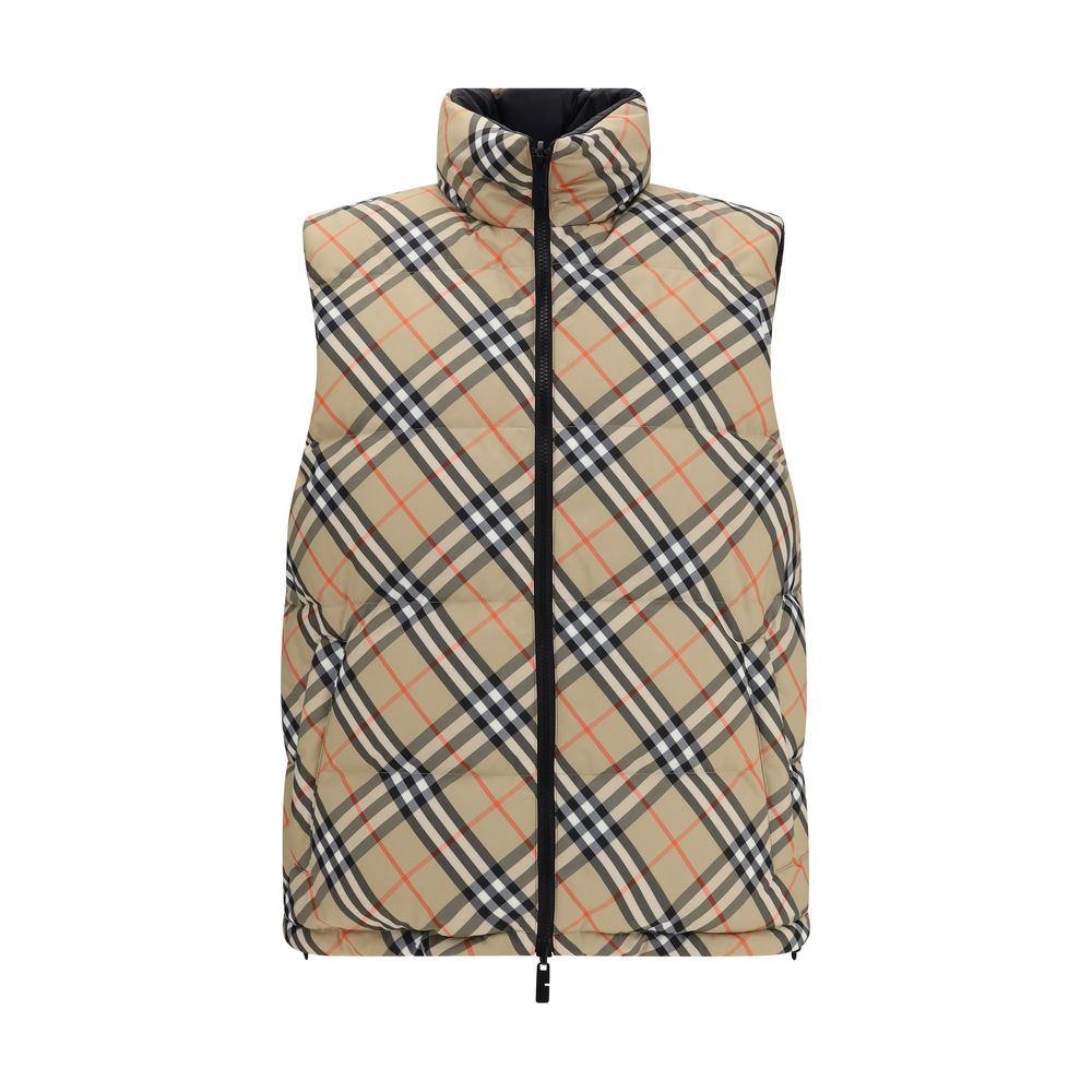 Black Polyester Sleveless Jacket