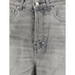 Gray Cotton Straight-Leg Jeans
