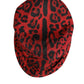Red Black Nylon Leopard Print Bucket Men Cap Hat