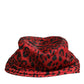 Red Black Nylon Leopard Print Bucket Men Cap Hat